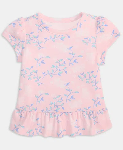 First Impressions Baby Girls' 3m-24m Mix And Match Countryside Floral-print Peplum T-shirt, Macy's Exclusive In Pink