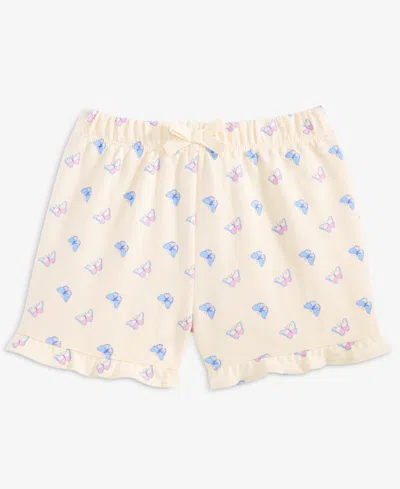 First Impressions Baby Girls' 3m-24m Mix And Match French Terry Butterfly-print Shorts, Macy's Exclusive In Neutral