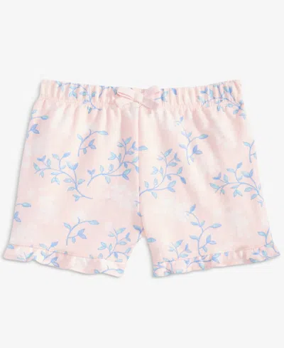 First Impressions Baby Girls' 3m-24m Mix And Match French Terry Countryside Floral-print Shorts, Macy's Exclusive In Pink