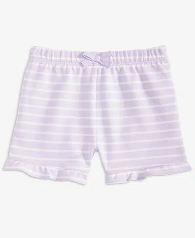 First Impressions Baby Girls' 3m-24m Mix And Match French Terry Simple Stripe Shorts, Macy's Exclusive In Purple