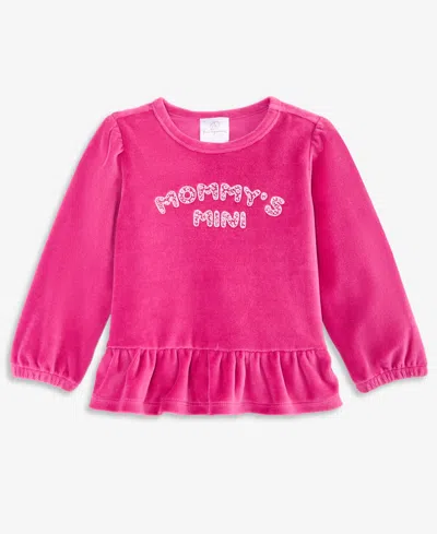 First Impressions Baby Girls' 3m-24m Mix & Match Long-sleeve Mommy's Mini Velour Top, Macy's Exclusive In Pink