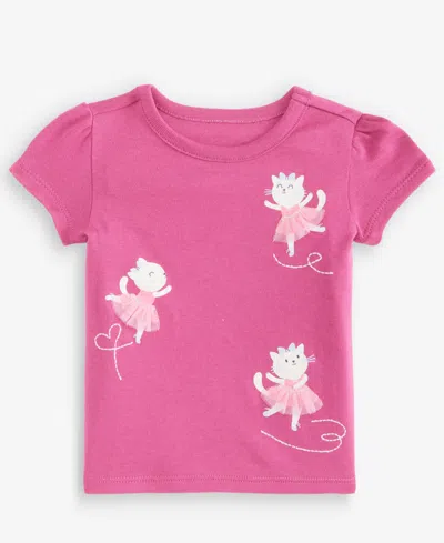 First Impressions Baby Girls' 3m-24m Mix & Match Short-sleeve Ballerina Cat T-shirt, Macy's Exclusive In Blue