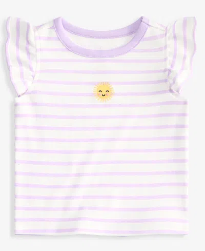 First Impressions Baby Girls' 3m-24m Mix & Match Sunny Embroidery Flutter-sleeve T-shirt, Macy's Exclusive In Purple
