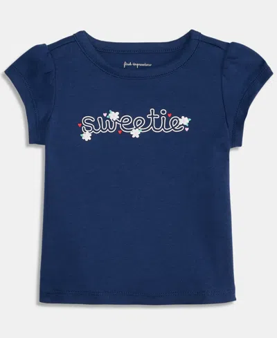 First Impressions Baby Girls' 3m-24m Mix And Match Sweetie Graphic T-shirt, Macy's Exclusive In Blue