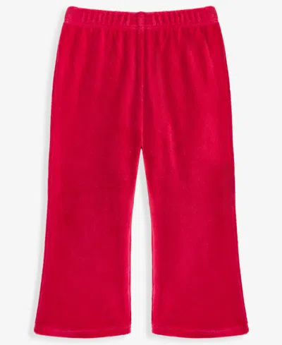 First Impressions Baby Girls' 3m-24m Mix & Match Velour Flare-leg Pants, Macy's Exclusive In Red