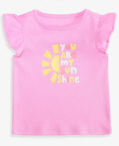 First Impressions Baby Girls' 3m-24m Mix & Match You Are My Sunshine Flutter-sleeve Top, Macy's Exclusive In Pink