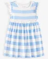 First Impressions Baby Girls Bold Stripe Dress, Exclusively At Macy's In Blue Whisper
