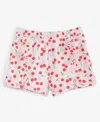 First Impressions Baby Girls Cherry Toss Printed French Terry Shorts, Exclusively At Macy's In Beloved Pi