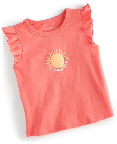 First Impressions Baby Girls Citrus Sunshine Puff Graphic T-shirt, Created For Macy's In Tropical Pink