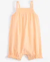 First Impressions Baby Girls Clip-dot Cotton Sunsuit, Created For Macy's In Peach Pear
