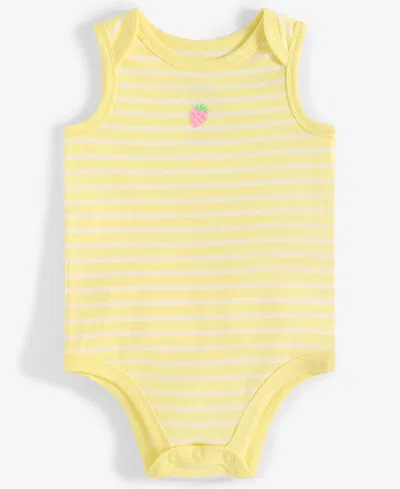 First Impressions Baby Girls Club Stripe Sunsuit, Exclusively At Macy's In Banana Whi