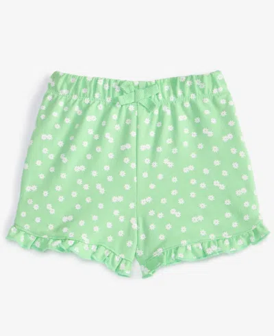First Impressions Baby Girls Daisy Dot Printed Shorts, Exclusively At Macy's In Lime Scent