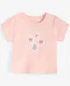 First Impressions Baby Girls Delicate Stamps Graphic Short-sleeve T-shirt, Created For Macy's In New Pale Blush