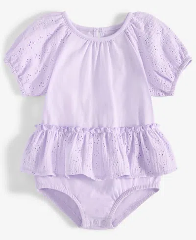 First Impressions Baby Girls Eyelet-detail Sunsuit, Exclusively At Macy's In Lavender F