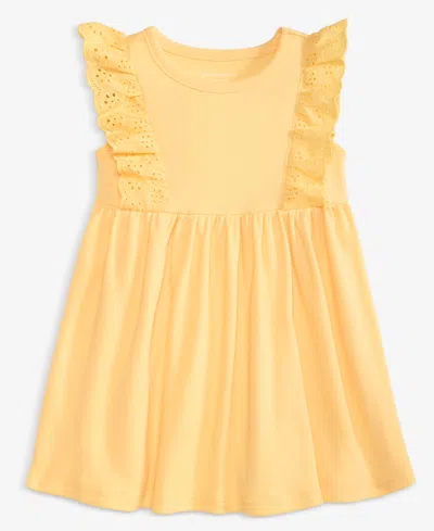 First Impressions Baby Girls' Eyelet-ruffle Dress, Macy's Exclusive In Yellow