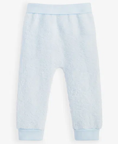 First Impressions Baby Girls Faux-sherpa Pants, Created For Macy's In Barely Blue
