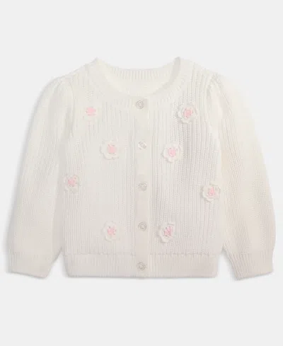 First Impressions Baby Girls' Floral Crochet Cotton Cardigan, Macy's Exclusive In Neutral