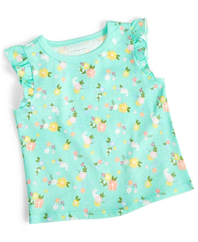 First Impressions Baby Girls Floral-print Flutter-sleeve T-shirt, Created For Macy's In Garden Party