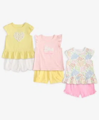 First Impressions Baby Girls Flowers Ruffles T Shirts Shorts Exclusively At Macys In Yellow