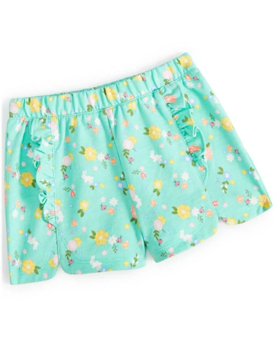 First Impressions Baby Girls French-terry Floral-print Shorts, Created For Macy's In Garden Party