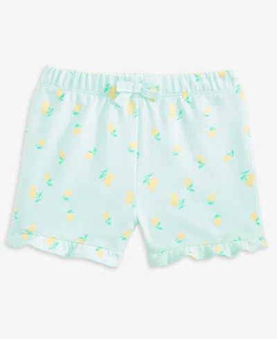 First Impressions Baby Girls' French Terry Lemon Toss Shorts, Macy's Exclusive In Blue