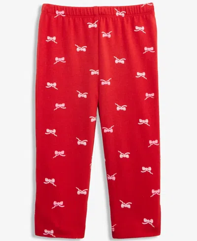 First Impressions Baby Girls Fun Bows Printed Leggings, Macy's Exclusive In Red