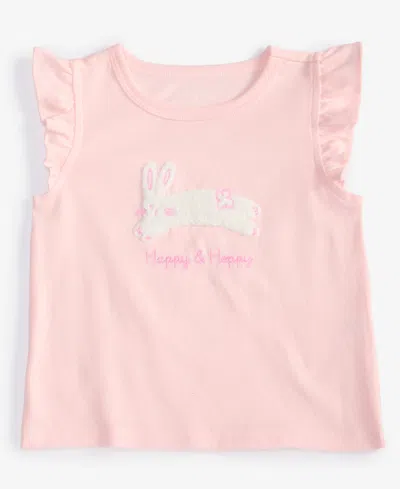 First Impressions Baby Girls Happy & Hoppy Flutter-sleeve T-shirt, Exclusively At Macy's In Beloved Pi