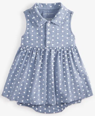 First Impressions Baby Girls Heart-print Skirted Sunsuit, Exclusively At Macy's In Blue