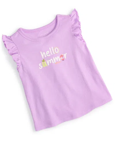 First Impressions Baby Girls Hello Summer Puff Graphic T-shirt, Created For Macy's In Pink