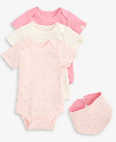 First Impressions Baby Girls' In The Garden Bodysuits & Bib, 4-piece Set, Macy's Exclusive In Multi
