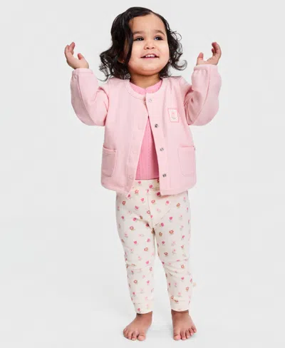 First Impressions Baby Girls' In The Garden Three-piece Set, Macy's Exclusive In Pink
