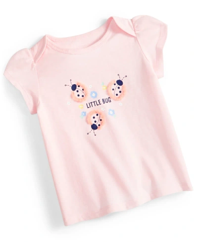 First Impressions Baby Girls Ladybugs Printed T-shirt, Created For Macy's In Pink Polish