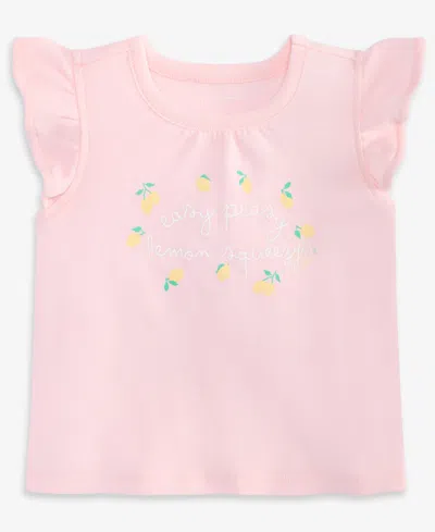 First Impressions Baby Girls' Lemon Squeezy Flutter-sleeve T-shirt, Macy's Exclusive In Pink