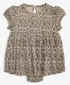 First Impressions Baby Girls Leopard-print Skirted Sunsuit, Macy's Exclusive In Blue