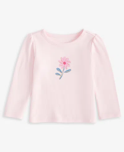 First Impressions Baby Girls Long-sleeve Floral Graphic T-shirt In Pink