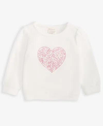 First Impressions Baby Girls Long-sleeve Floral-heart Velour Top, Macy's Exclusive In White