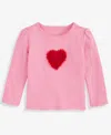 First Impressions Baby Girls Long-sleeve Heart T-shirt, Macy's Exclusive In Pink