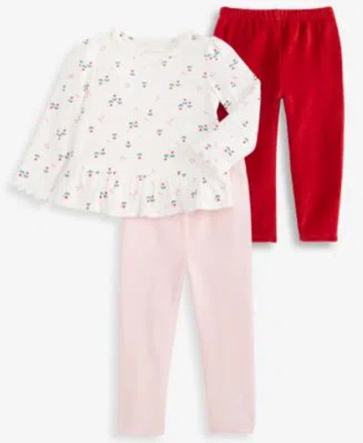 First Impressions Baby Girls Long Sleeve Heart Tulip Print Rib T Shirt Leggings Macys Exclusive In Multi