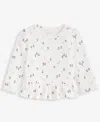 First Impressions Baby Girls Long-sleeve Heart Tulip-print Rib T-shirt, Macy's Exclusive In White
