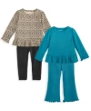 First Impressions Baby Girls Long Sleeve Rib T Shirts Velour Ruffle Back Leggings Flare Leggings Macys Exclusive In Multi