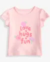 First Impressions Baby Girls Love Hugs Fun Short-sleeve T-shirt, Macy's Exclusive In Pink
