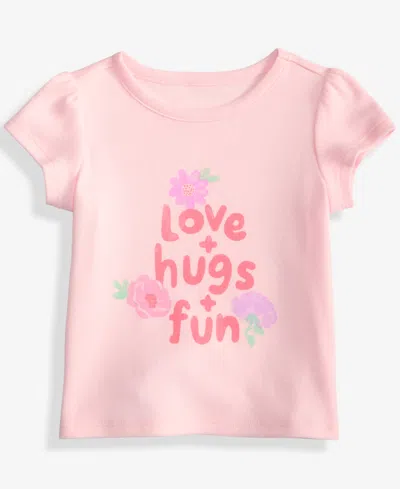 First Impressions Baby Girls Love Hugs Fun Short-sleeve T-shirt, Macy's Exclusive In Pink