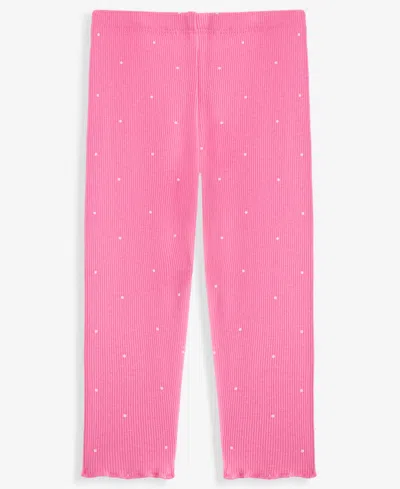 First Impressions Baby Girls' Mix & Match Dot-print Rib Leggings, Macy's Exclusive In Pink
