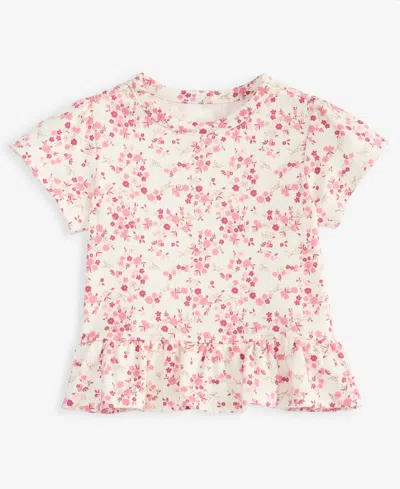 First Impressions Baby Girls' Mix & Match Short-sleeve Floral-print Peplum T-shirt, Macy's Exclusive In Multi