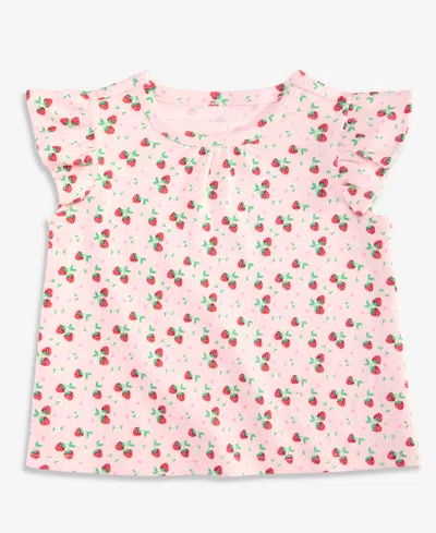 First Impressions Baby Girls' Mix & Match Strawberry Fields Flutter-sleeve Top, Macy's Exclusive In Pink