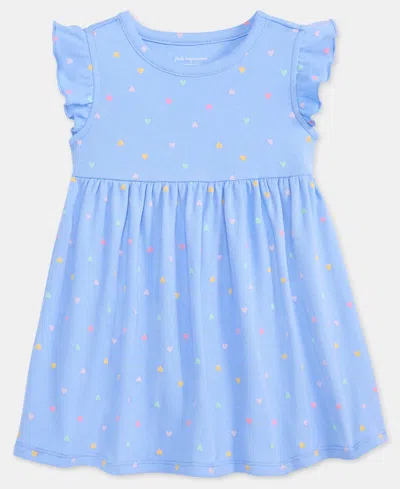 First Impressions Baby Girls' Multi-hearts-print Dress, Macy's Exclusive In Blue