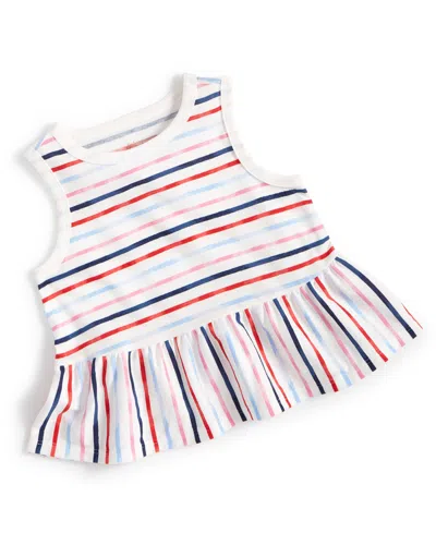 First Impressions Baby Girls Paint Stripe Tank Top, Created For Macy's In Angel White