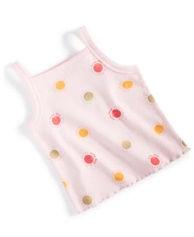 First Impressions Baby Girls Painted Sun Graphic Tank, Created For Macy's In Pink Polish