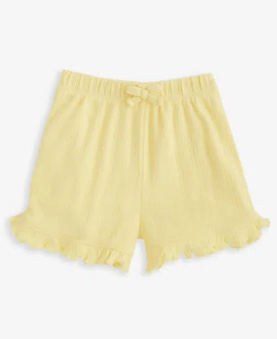 First Impressions Baby Girls Pointelle Shorts, Exclusively At Macy's In Banana Whi