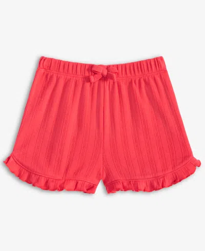 First Impressions Baby Girls Pointelle Shorts, Exclusively At Macy's In Dry Cherry